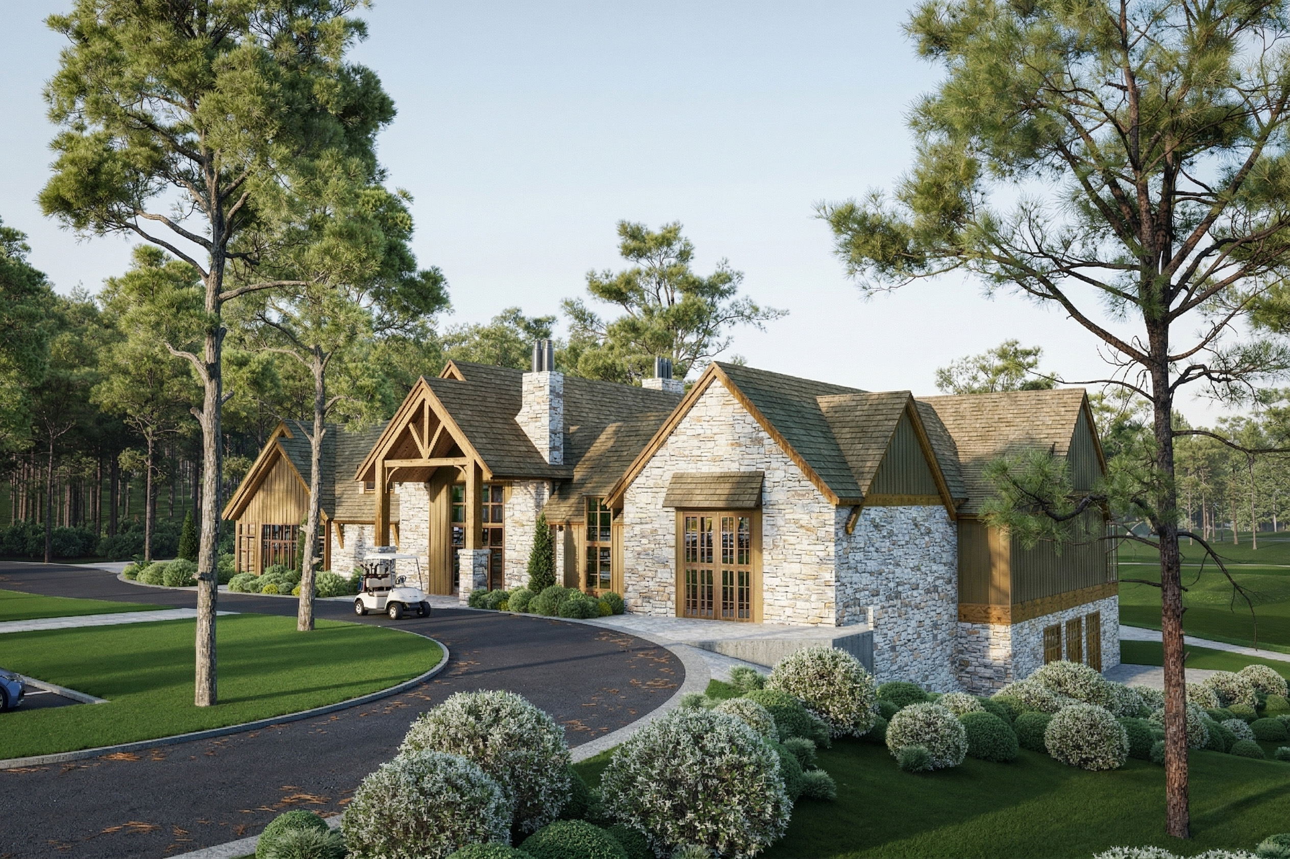 Artist's rendering of the planned Longleaf clubhouse exterior