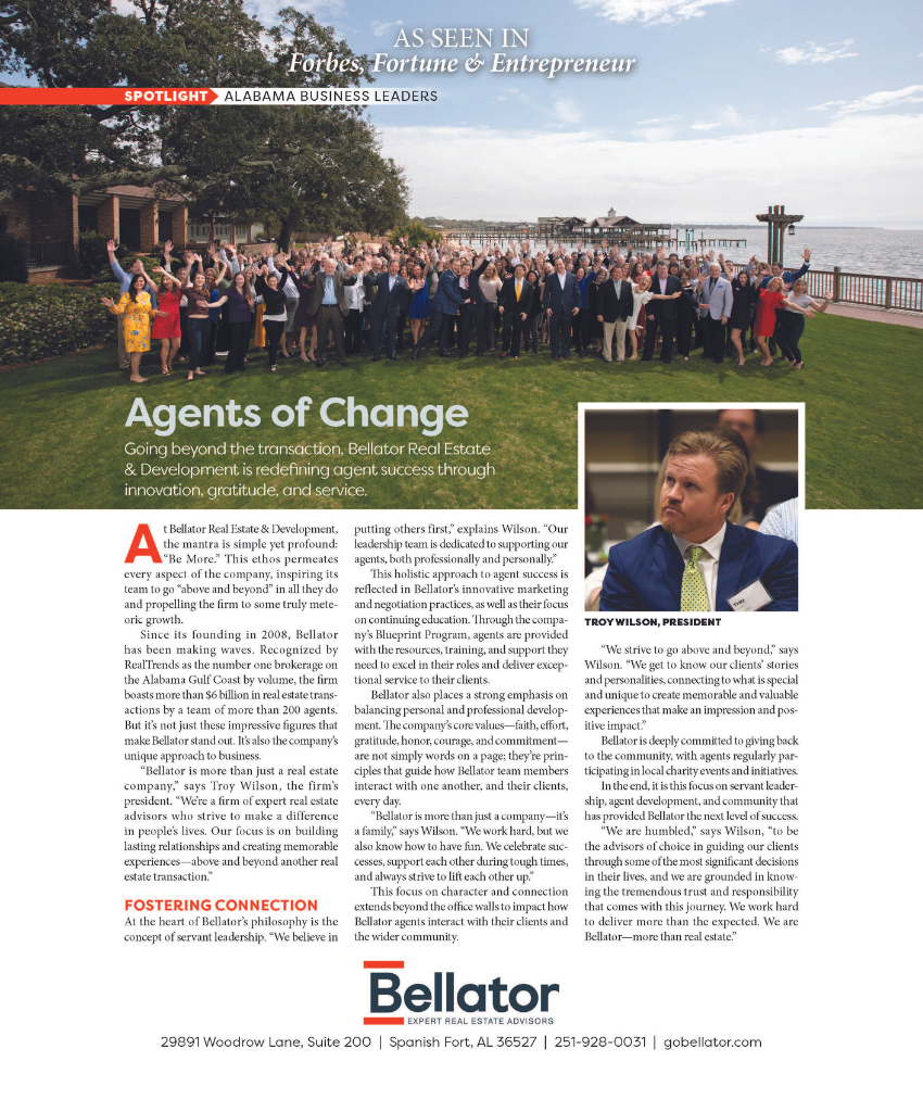 Agents of Change As Seen in Forbes, Fortune & Entrepreneur Bellator